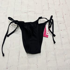 [Xhilaration] NWT black high leg scoop string bikini swim bottom SMALL